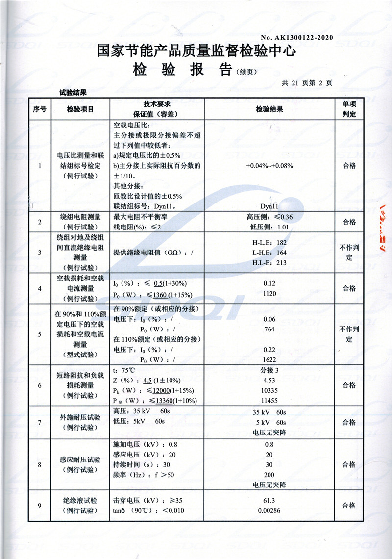 高低压试验报告-S11-1250长阳长阳长阳油浸式变压器-2.jpg